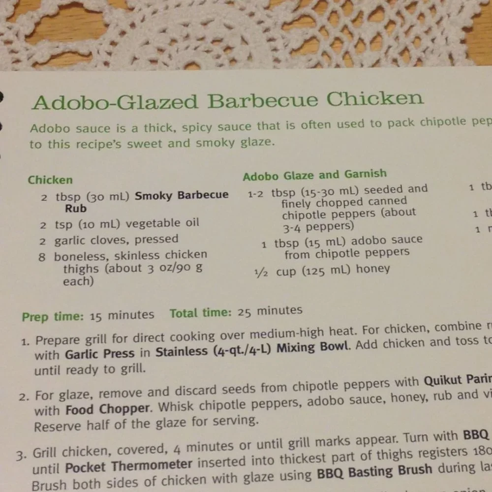 Pampered Chef Grill it Quick!  Cookbook, Recipes for easy grilling